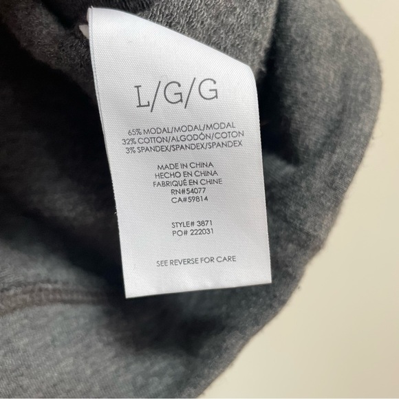 Cabi 3871 Cowl Snap Sleeve Convertible Charcoal Pullover Oversized Sweatshirt - Picture 5 of 12